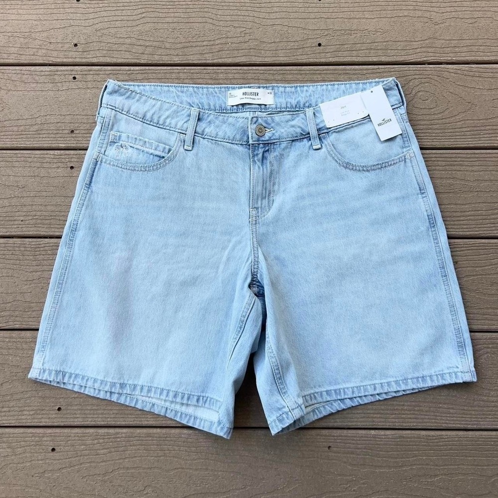 Hollister Low Rise Baggy Denim Shorts Jorts Size 14 W32 NWT